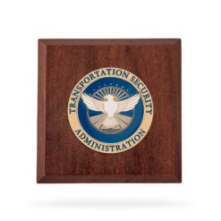 walnut tsa paper weight w/ coin